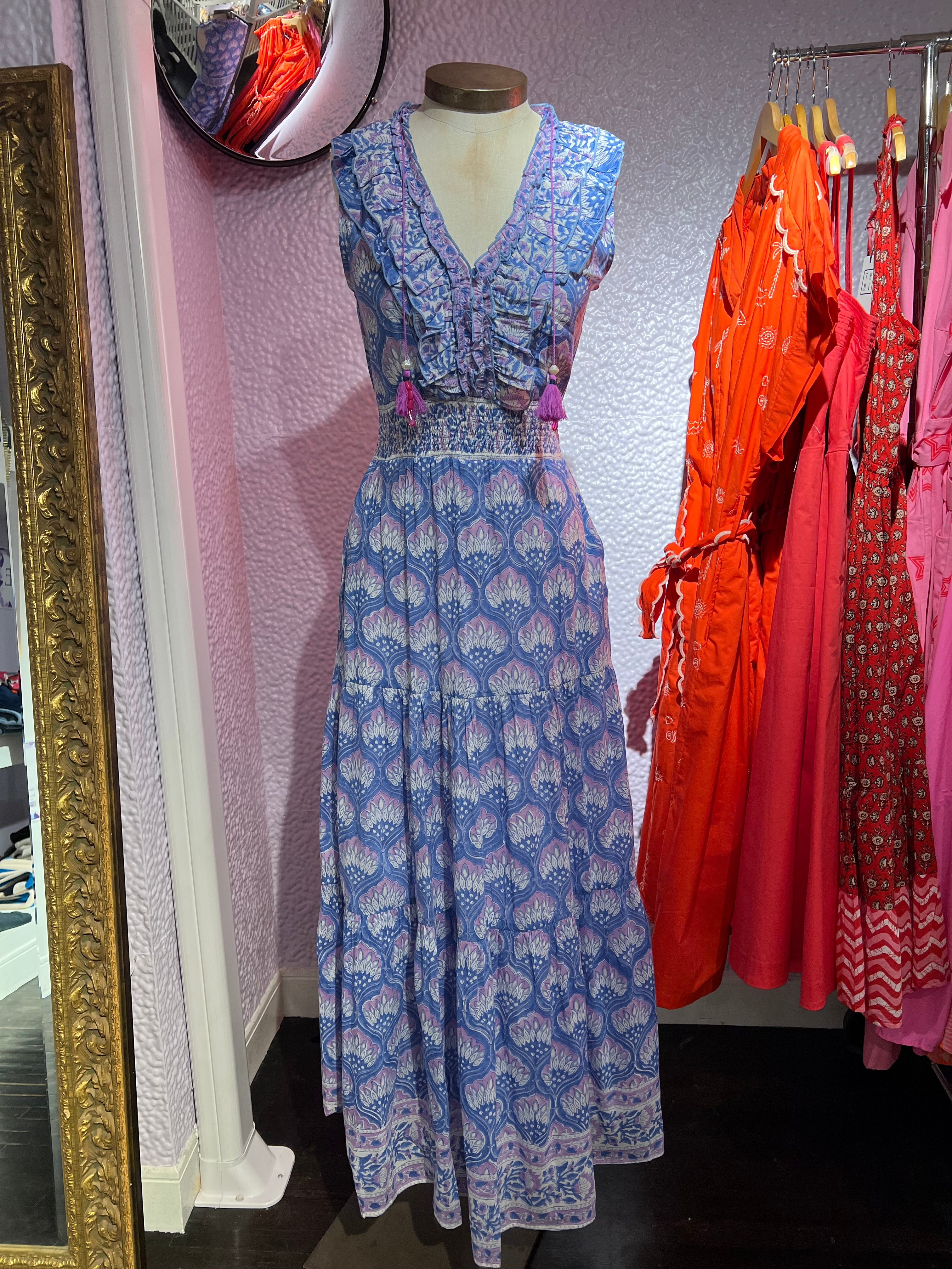Laura Maxi Dress in Blue Looms