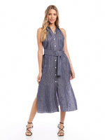 Load image into Gallery viewer, Belted Shirt Dress in Denim
