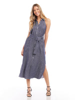 Load image into Gallery viewer, Belted Shirt Dress in Denim
