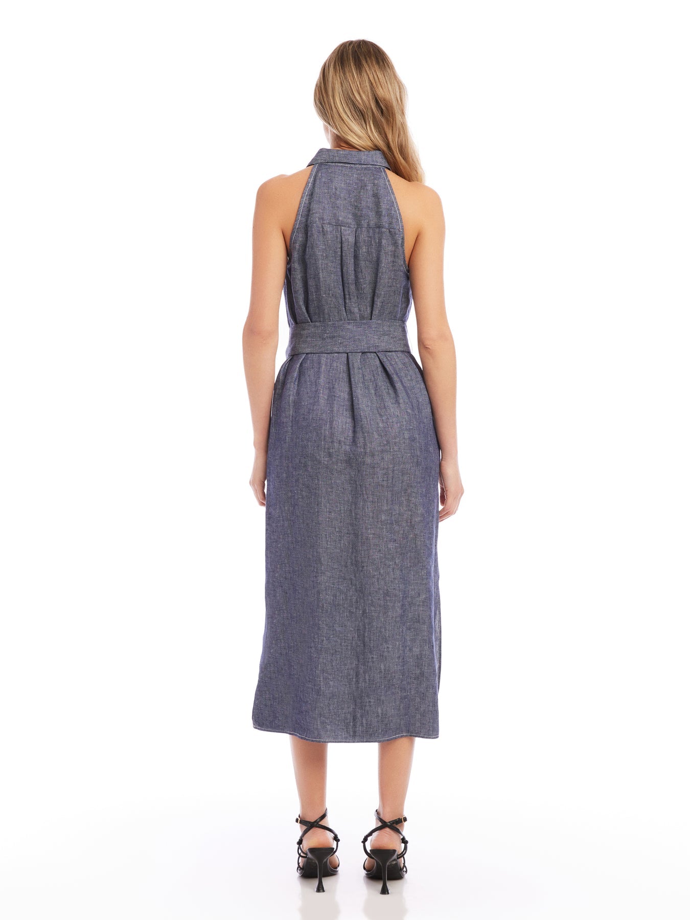 Belted Shirt Dress in Denim