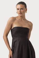Load image into Gallery viewer, Talia Linen Dress in Coffee
