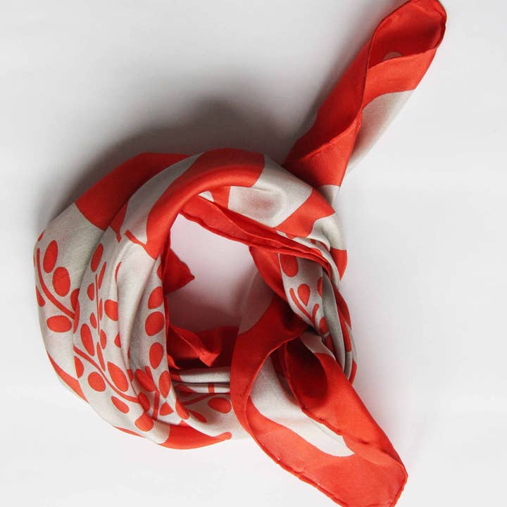 Mini Peace and Love Scarf in Orange