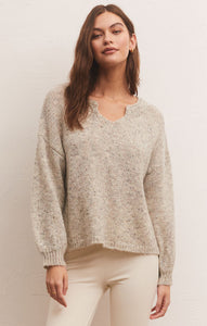 Kensington Speckled Sweater in Heather Grey