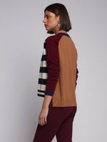 Load image into Gallery viewer, Alina Cardigan in Bordeaux Stripe
