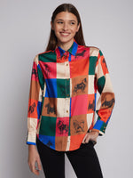 Load image into Gallery viewer, Donia Shirt in Dog Print
