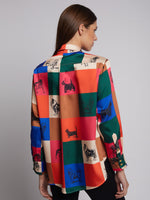 Load image into Gallery viewer, Donia Shirt in Dog Print
