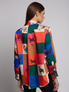 Donia Shirt in Dog Print