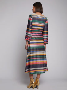 Carolina Dress in Multicolor Stripe