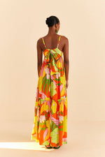 Load image into Gallery viewer, Neon Floral Maxi Dress in Red
