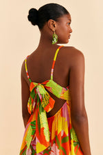 Load image into Gallery viewer, Neon Floral Maxi Dress in Red
