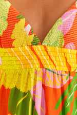 Load image into Gallery viewer, Neon Floral Maxi Dress in Red
