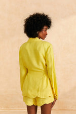 Load image into Gallery viewer, Linen Blazer in Bright Yellow
