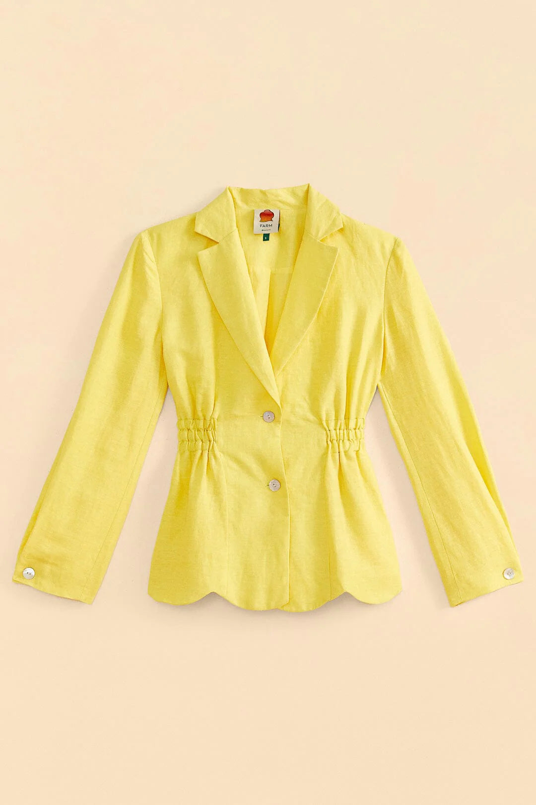 Linen Blazer in Bright Yellow
