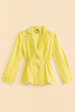 Load image into Gallery viewer, Linen Blazer in Bright Yellow
