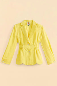 Linen Blazer in Bright Yellow