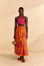 Load image into Gallery viewer, Pineapple Love Maxi Skirt in Orange
