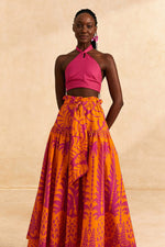 Load image into Gallery viewer, Pineapple Love Maxi Skirt in Orange
