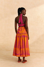 Load image into Gallery viewer, Pineapple Love Maxi Skirt in Orange
