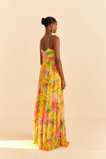 Load image into Gallery viewer, Macaw Bloom Yellow Maxi Dress
