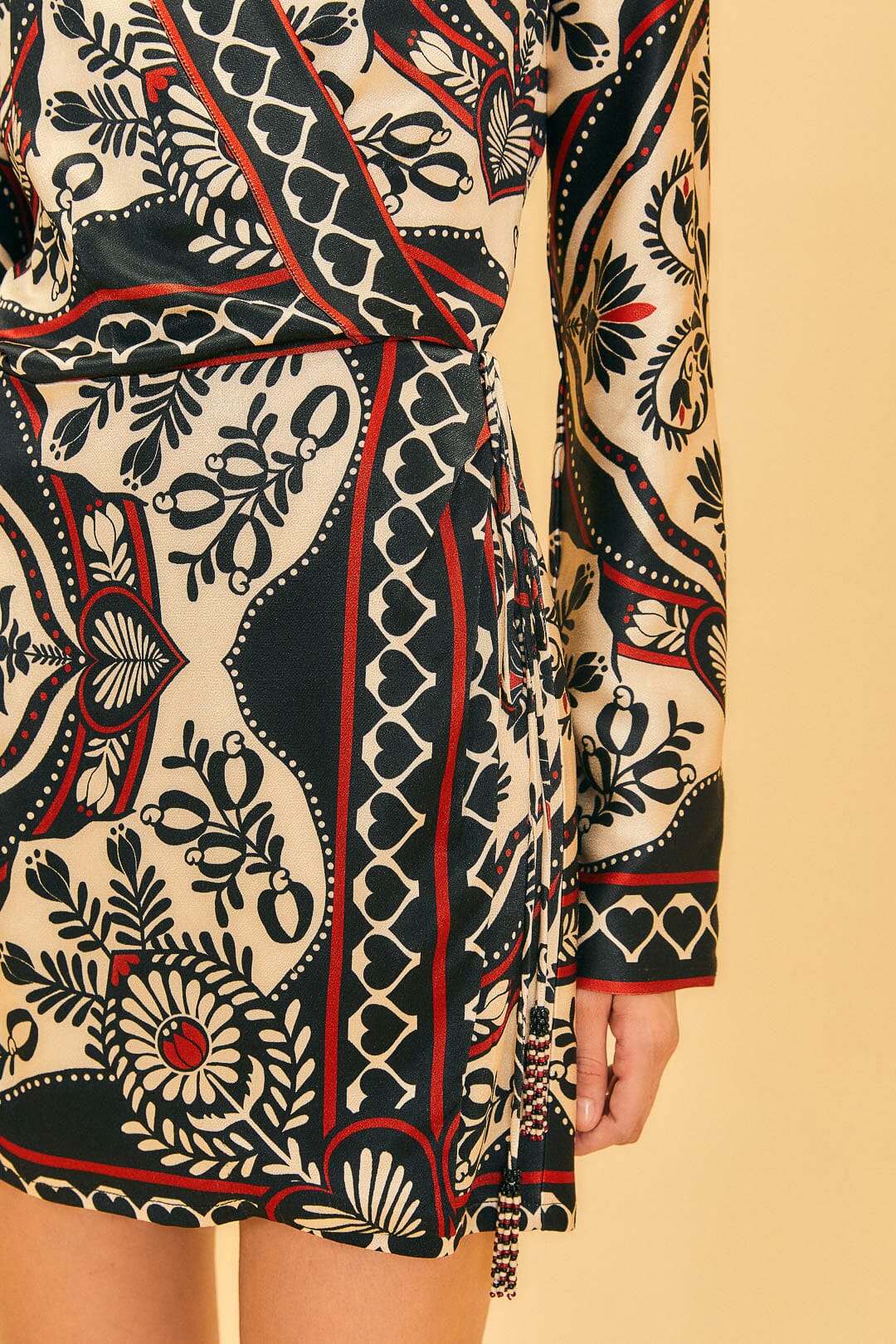 Passion Scarf Wrap Mini Dress in Black