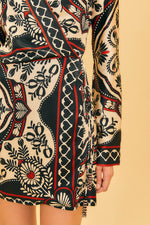 Load image into Gallery viewer, Passion Scarf Wrap Mini Dress in Black
