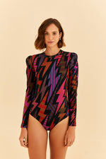 Load image into Gallery viewer, Lightning Bodysuit in Black Multi
