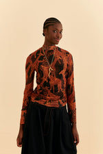 Load image into Gallery viewer, Giraffes Tulle Blouse in Black
