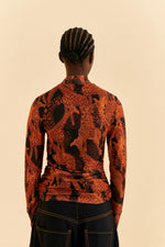 Load image into Gallery viewer, Giraffes Tulle Blouse in Black
