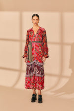 Load image into Gallery viewer, Mixed Floral Prints Long Sleeve Maxi Dress in Multi
