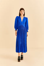 Load image into Gallery viewer, Fringes Maxi Dress in Bright Blue
