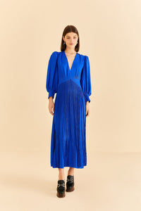 Fringes Maxi Dress in Bright Blue
