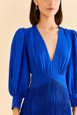Load image into Gallery viewer, Fringes Maxi Dress in Bright Blue
