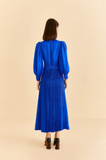 Load image into Gallery viewer, Fringes Maxi Dress in Bright Blue
