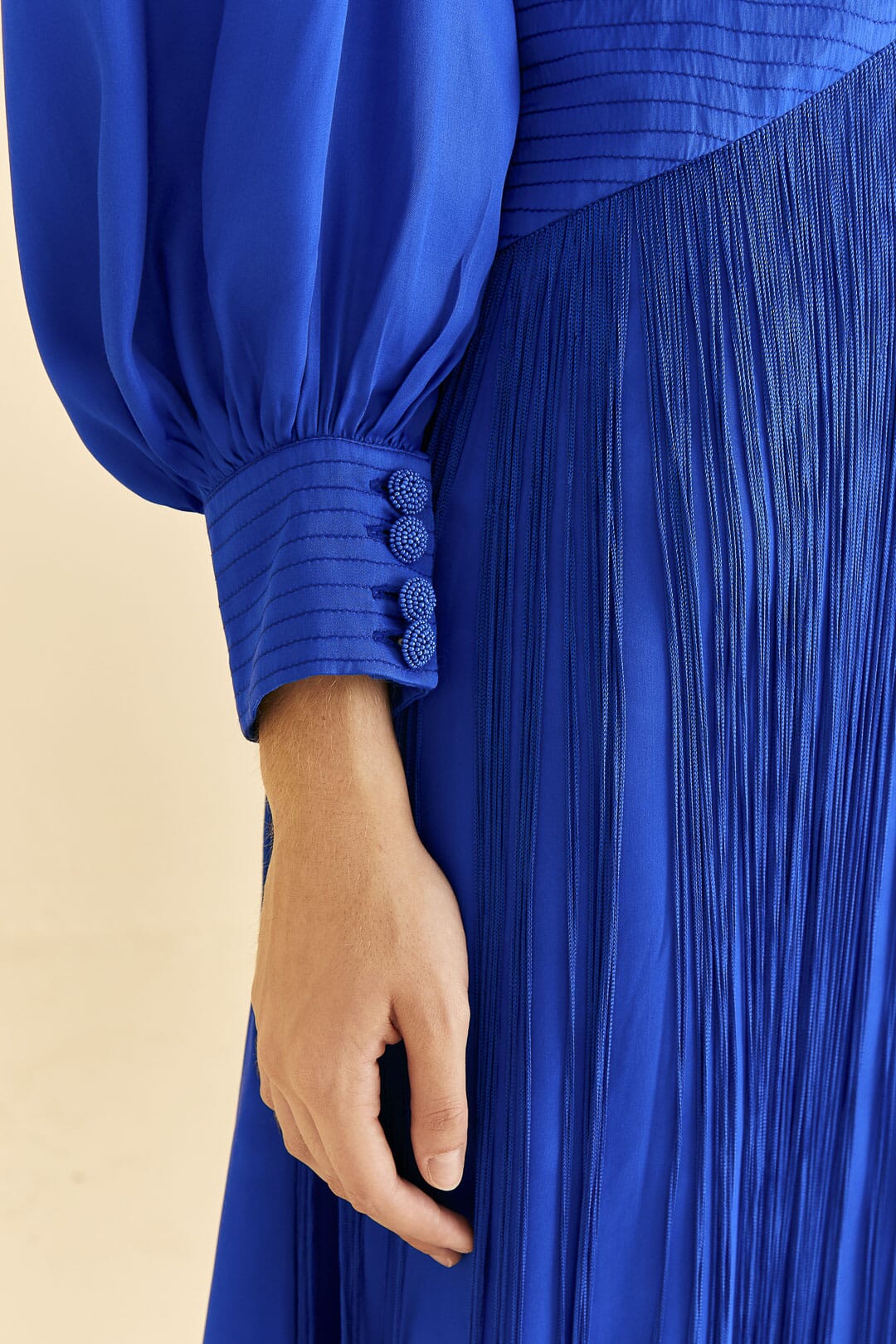 Fringes Maxi Dress in Bright Blue