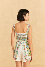 Load image into Gallery viewer, Tropical Romance Romper in Off White
