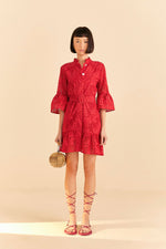Load image into Gallery viewer, Palm Tree Mini Dress in Red
