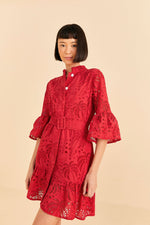 Load image into Gallery viewer, Palm Tree Mini Dress in Red
