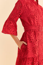 Load image into Gallery viewer, Palm Tree Mini Dress in Red
