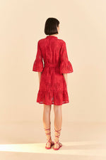 Load image into Gallery viewer, Palm Tree Mini Dress in Red
