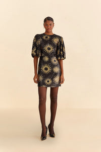 Sunny Mood Sequin Mini Dress in Black/Gold