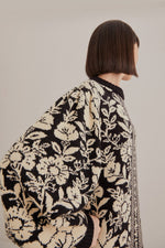 Load image into Gallery viewer, Black Pineapple Garden Mini Sweater Dress in Black/Cream
