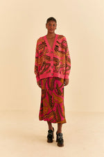 Load image into Gallery viewer, Knit Cardigan in Croco Pink
