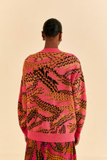 Load image into Gallery viewer, Knit Cardigan in Croco Pink
