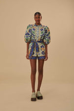 Load image into Gallery viewer, Ocean Tapestry Romper in Green
