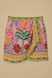 Fruits Queen Scarf Mini Skirt in Pink