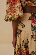 Load image into Gallery viewer, Delicate Garden Midi Skirt in Sand
