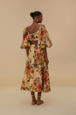 Load image into Gallery viewer, Delicate Garden Midi Skirt in Sand
