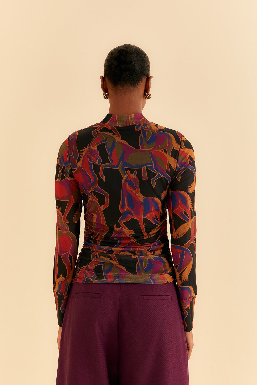 Wild Horses Tulle Blouse in Black