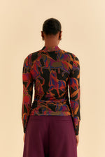 Load image into Gallery viewer, Wild Horses Tulle Blouse in Black
