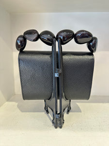 The Nica Leather Clutch in Black